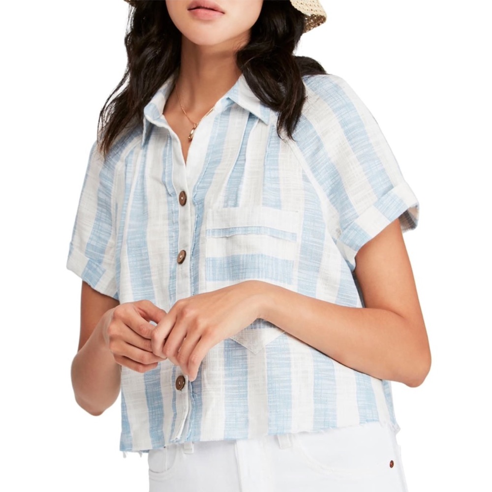 Free People Away at Sea Striped Top